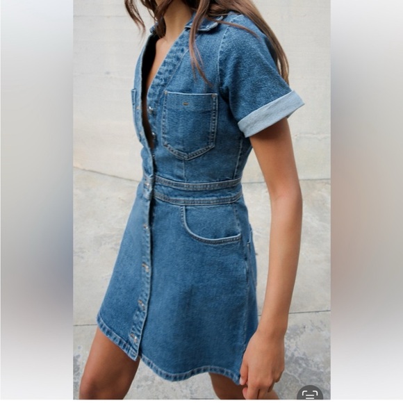 Zara Dresses & Skirts - Zara mid blue mini denim dress